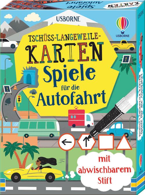 Cover des Buches Tschüss-Langeweile-Karten: Spiele für die Autofahrt von Tom Mumbray, Lan Cook