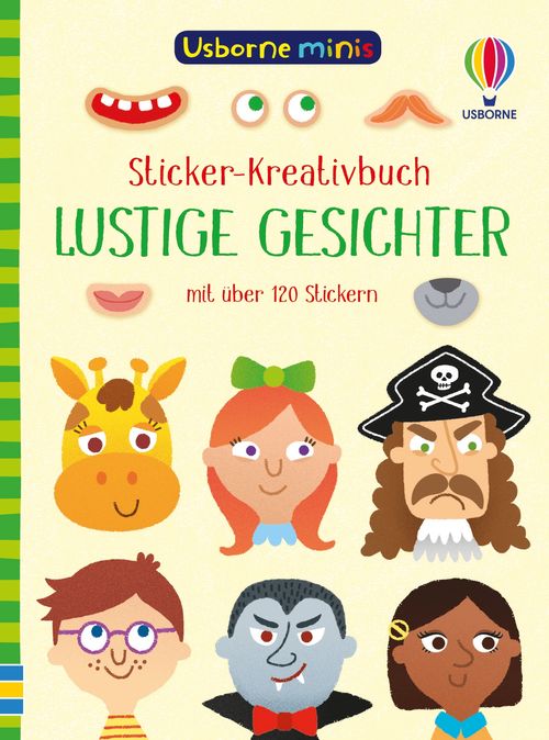 Cover des Buches Usborne Minis - Sticker-Kreativbuch: Lustige Gesichter von 