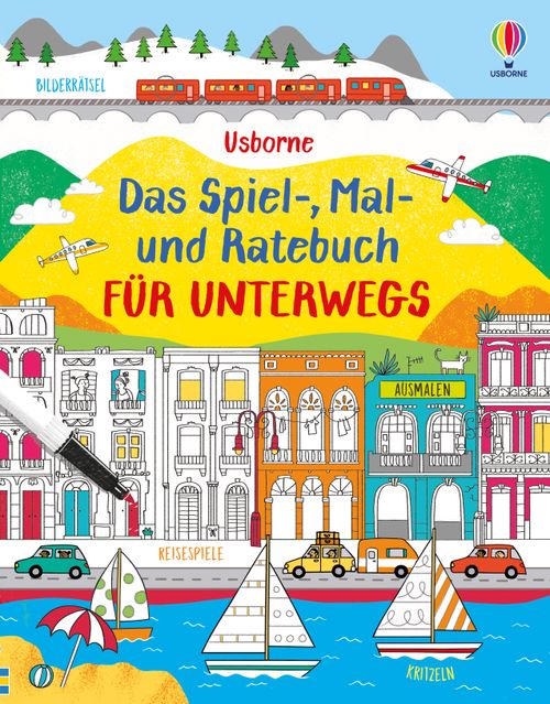 Cover des Buches Das Spiel-, Mal- und Ratebuch für unterwegs von 