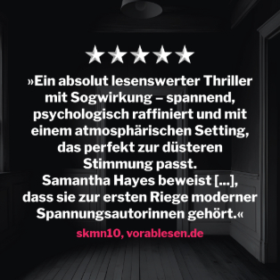 Dritte Vorablesen Stimme zu Eine von uns von Samantha Hayes