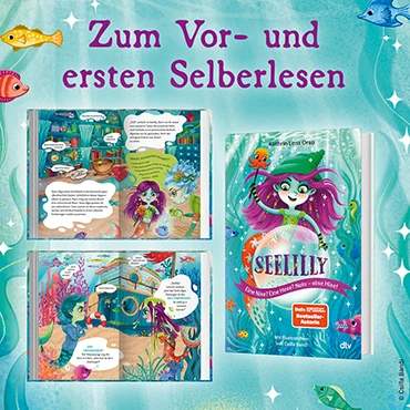 Cover und Innenseiten aus dem ersten Seelilly-Buch. Zum Vor- und ersten Selberlesen.