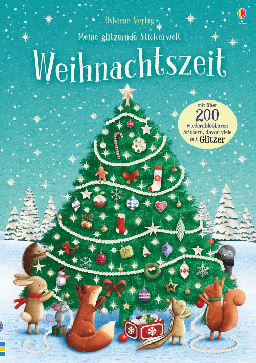 Cover des Buches Meine glitzernde Stickerwelt: Weihnachtszeit von Fiona Patchett