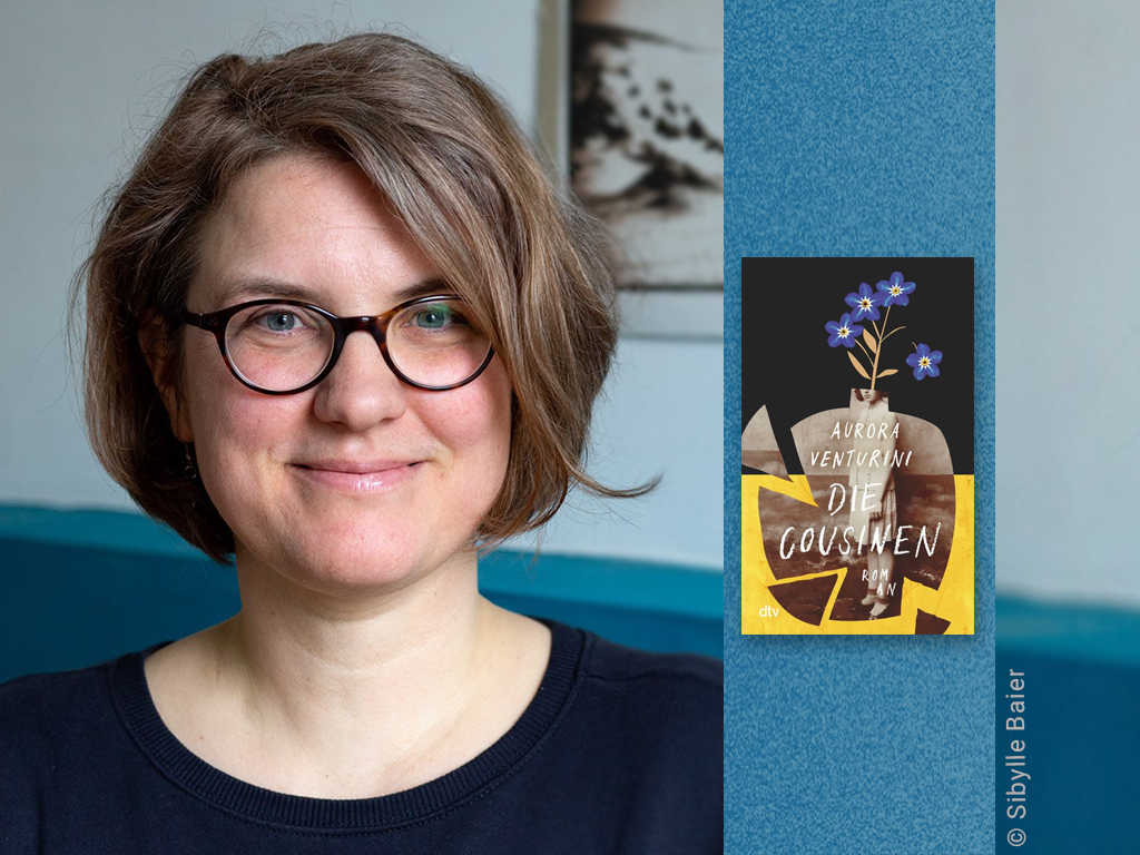 Foto der Übersetzerin Johanna Schwering und Buch Die Cousinen.