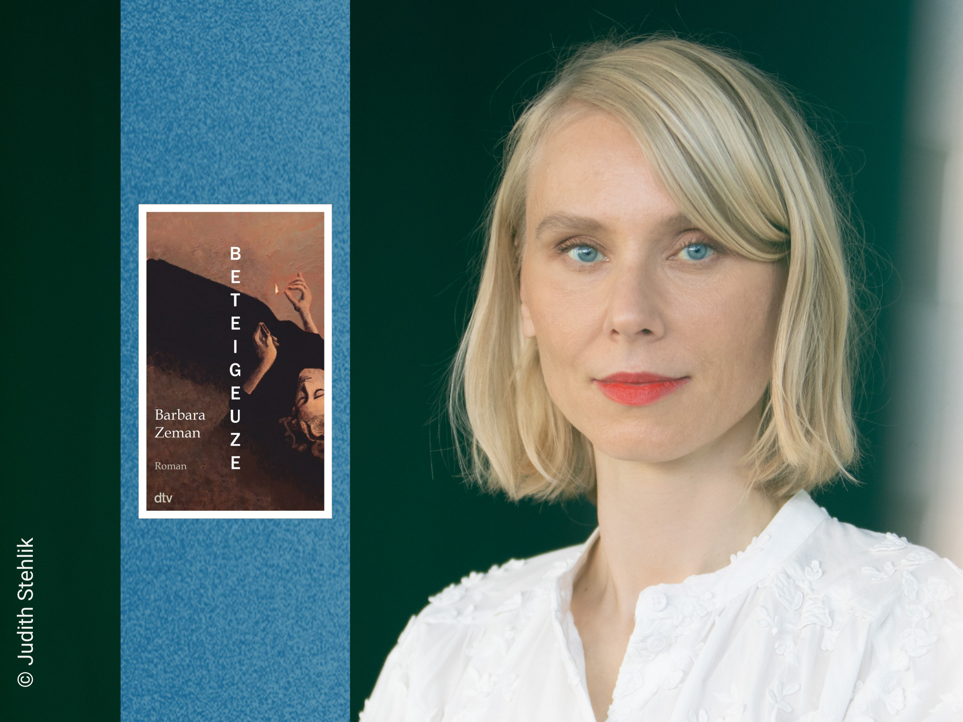 Foto der Autorin Barbara Zeman und Buch Beteigeuze.