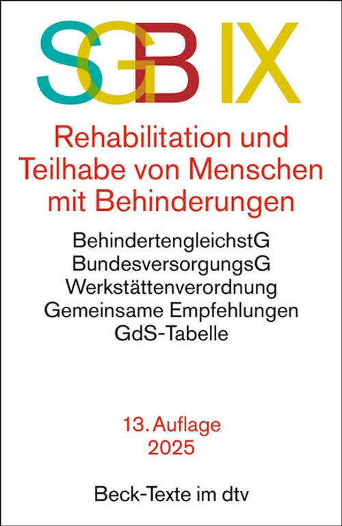 Cover des Buches SGB IX Rehabilitation und Teilhabe von Menschen mit Behinderungen von 