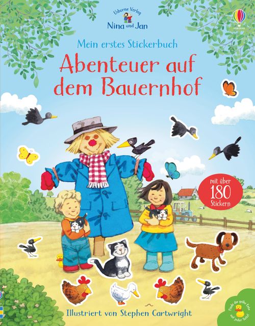 Cover des Buches Nina und Jan - Mein erstes Stickerbuch: Abenteuer auf dem Bauernhof von Jessica Greenwell
