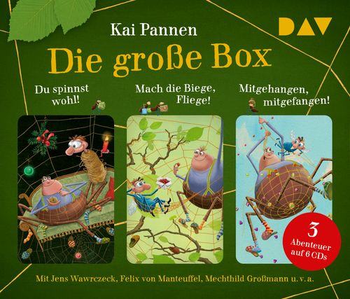 Cover des Buches Die große Box. Du spinnst wohl! – Mach die Biege, Fliege! – Mitgehangen, mitgefangen! von Jens Wawrczeck, Kai Pannen