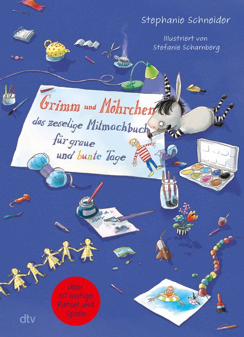 Cover des Buches Grimm und Möhrchen – Das zeselige Mitmachbuch für graue und bunte Tage von Stephanie Schneider