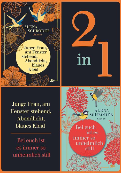 Cover des Buches Junge Frau, am Fenster stehend, Abendlicht, blaues Kleid - Bei euch ist es immer so unheimlich still von Alena Schröder