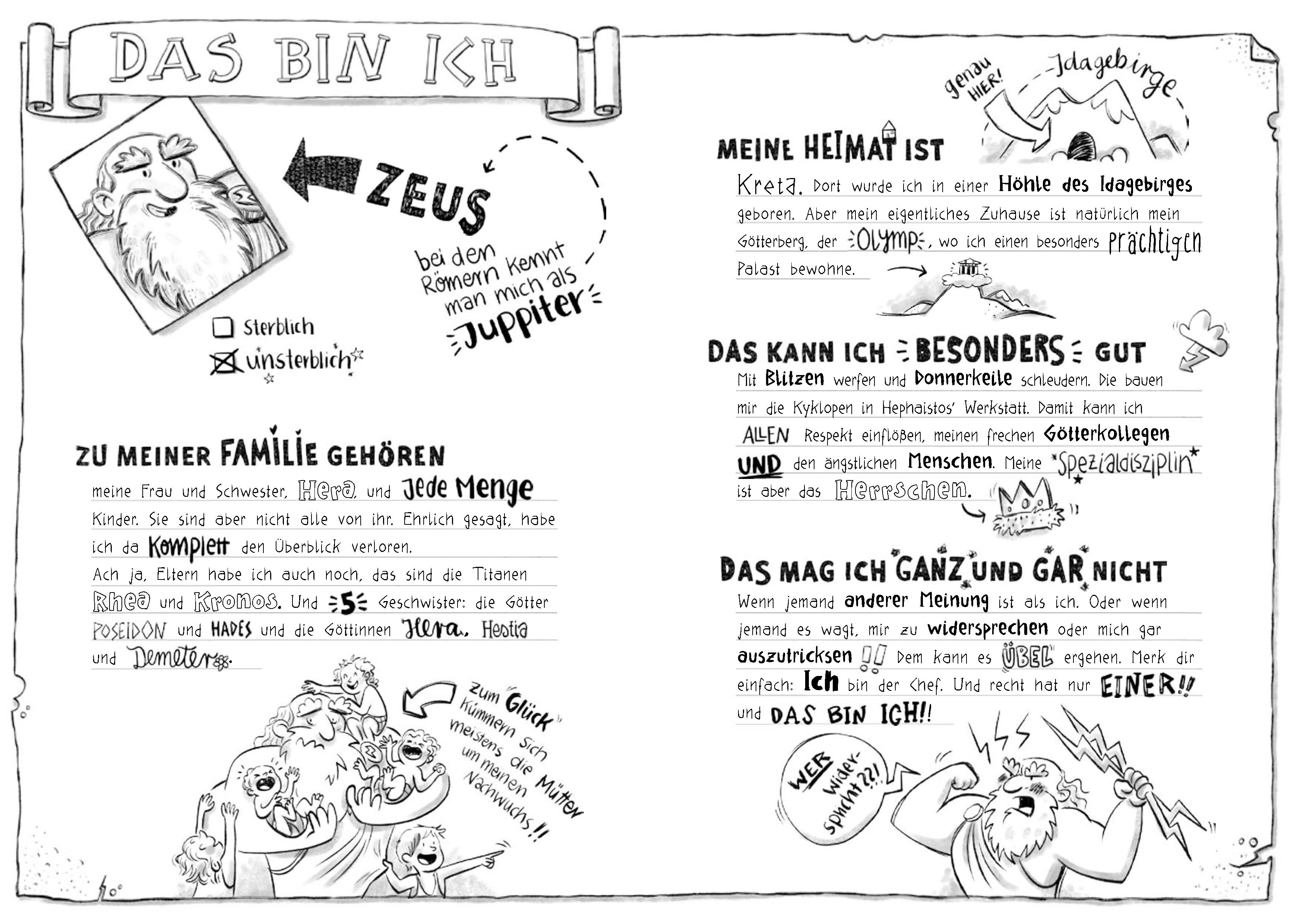 Cover des Buches Ich, Zeus, und die Bande vom Olymp. Götter und Helden erzählen griechische Sagen von Frank Schwieger