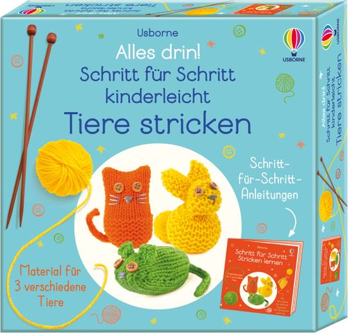 Cover des Buches Alles drin! Schritt für Schritt kinderleicht Tiere stricken von Sarah Hull